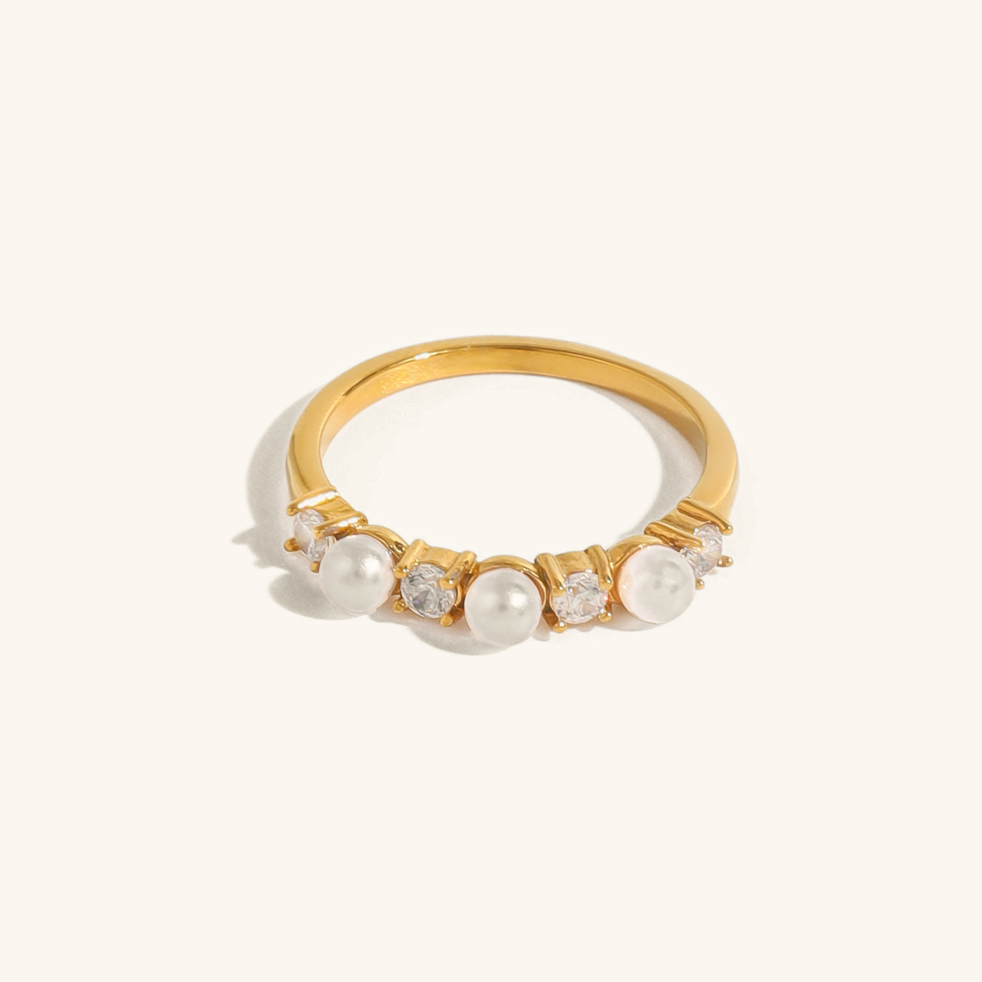 Keisha Ring med Diamanter och Pärldekoration