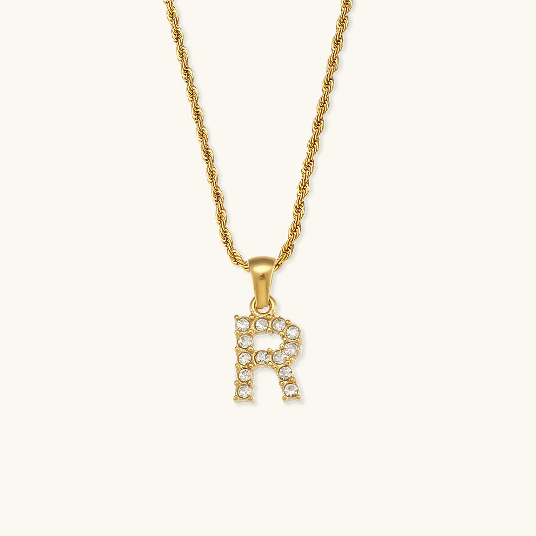 Diamantbesatta Initialhalsband från Maeve