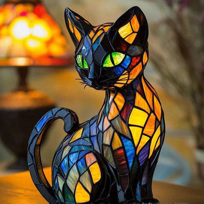 Mira™ | Förtrollande kattlampa i färgat glas