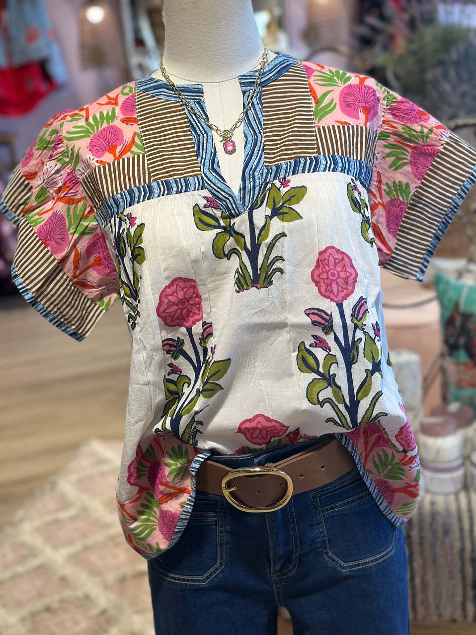 Minta™ | Avslappnad blus med blommönster