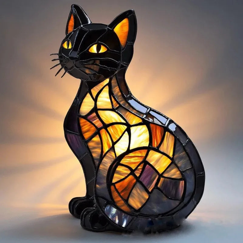 Mira™ | Förtrollande kattlampa i färgat glas