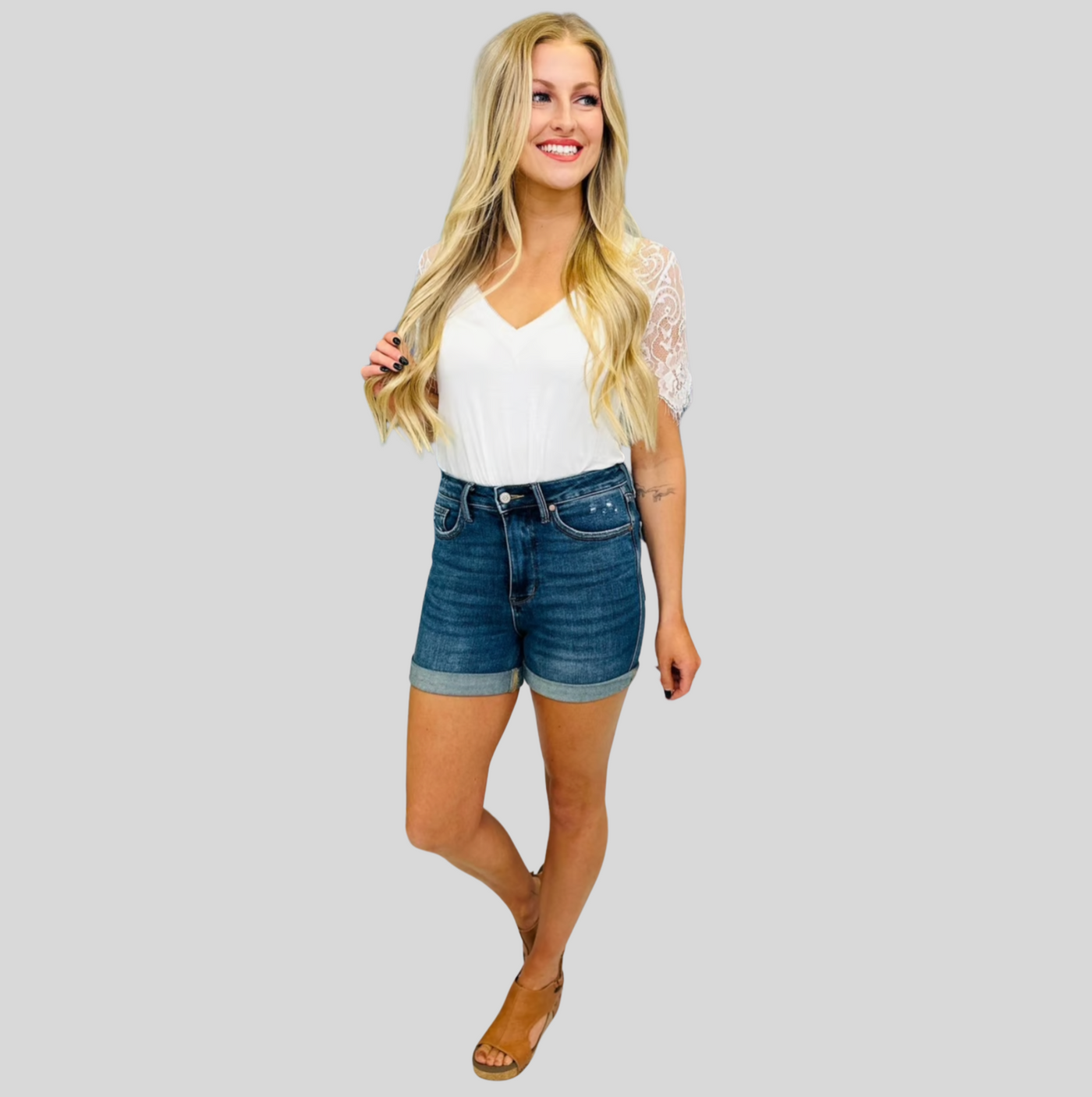 Avery™ - Avslappnade jeansshorts