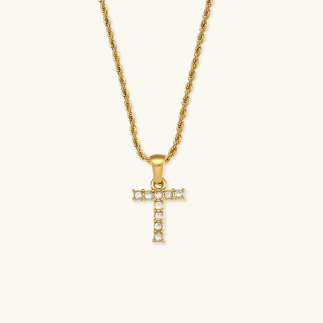 Diamantbesatta Initialhalsband från Maeve