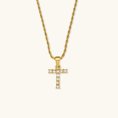 Diamantbesatta Initialhalsband från Maeve
