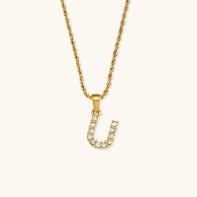 Diamantbesatta Initialhalsband från Maeve
