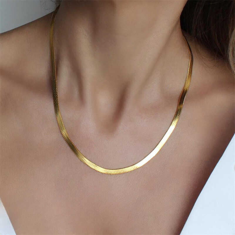 Elizabeth Guld Herringbone Halsband