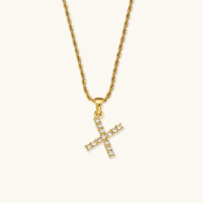 Diamantbesatta Initialhalsband från Maeve