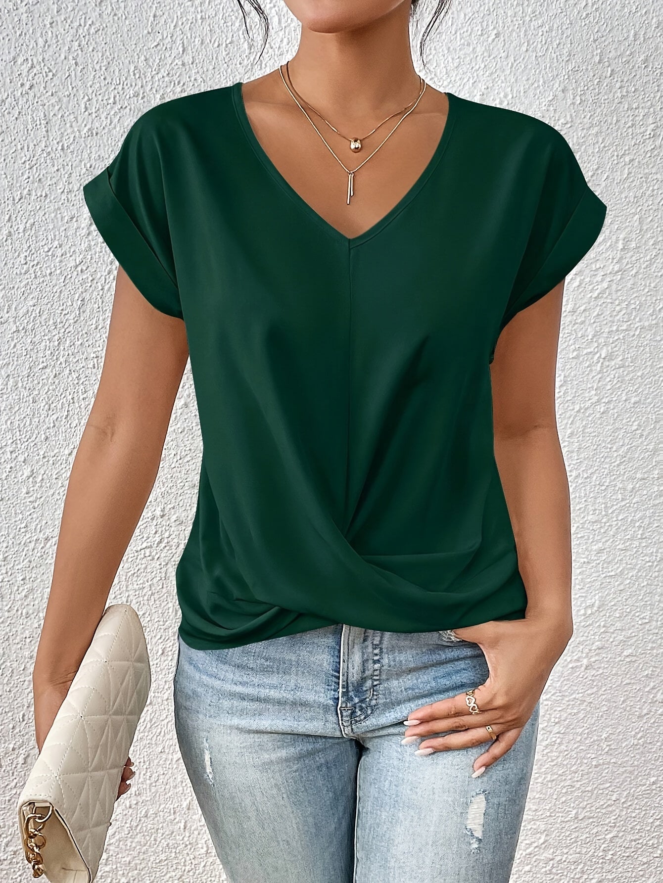 Cleo™ | Ledig T-shirt med sweetheart-urringning