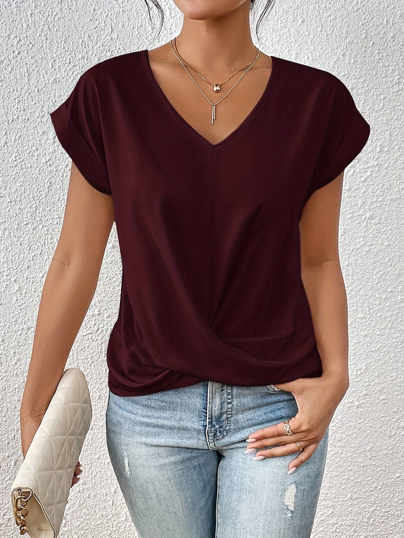 Cleo™ | Ledig T-shirt med sweetheart-urringning