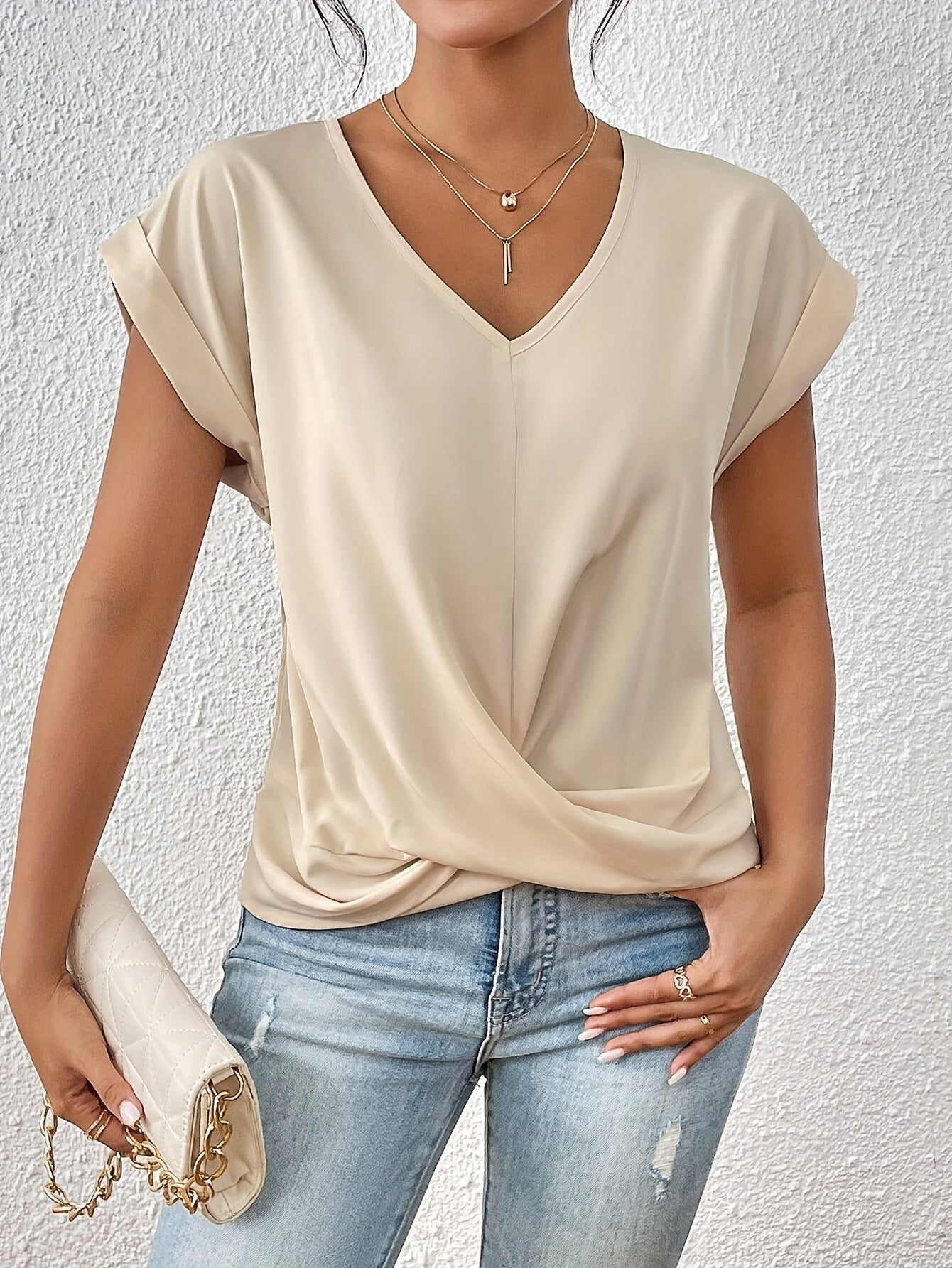 Cleo™ | Ledig T-shirt med sweetheart-urringning