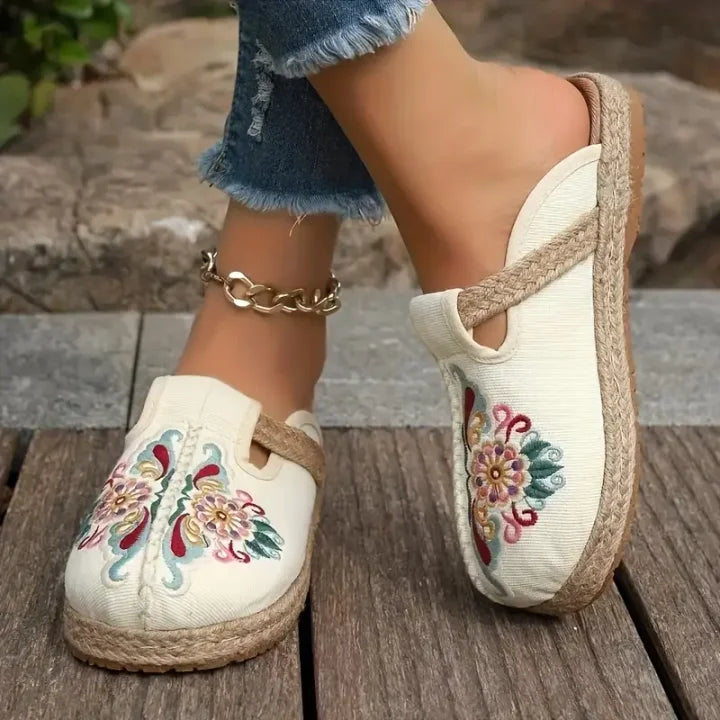Katy™ | Handgjorda blommiga slip-in tofflor för vardagskomfort
