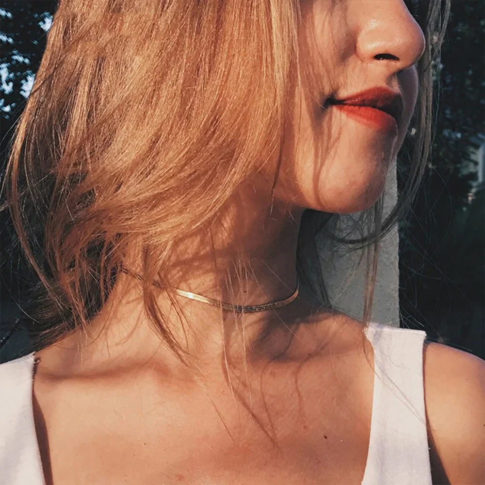 Elizabeth Guld Herringbone Halsband