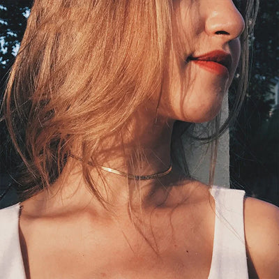 Elizabeth Guld Herringbone Halsband