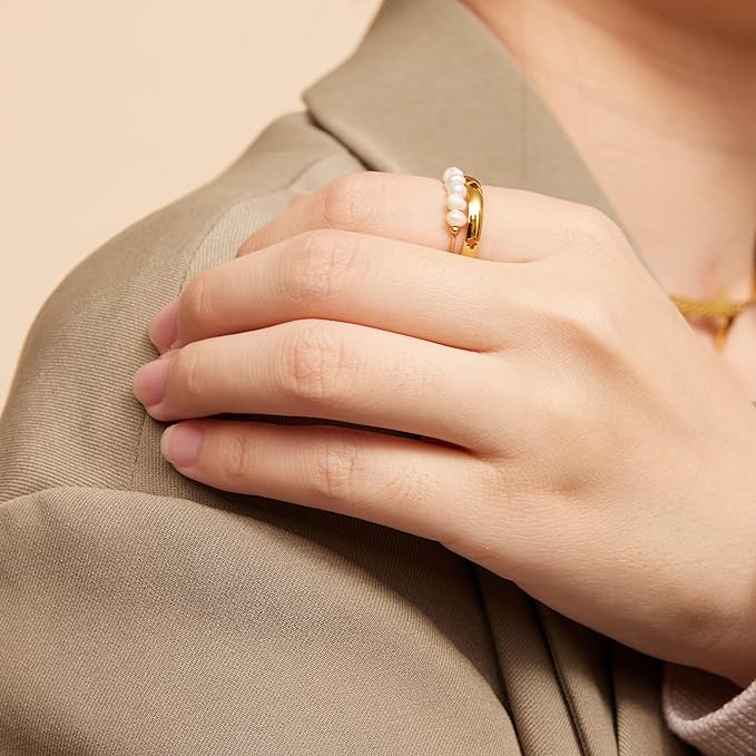 Magnolla Guldring med Sötvattenspärla