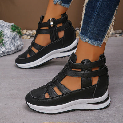 🔥Sista dagen 50% rabatt - Bekväma lätta wedge sandaler med dragkedja i sidan