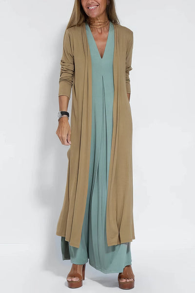 Elise™ – Elegant Långklänning med Matchande Kofta